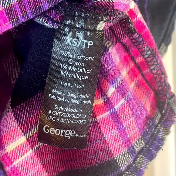 Itm 0053 George plaid button up shirt size XS - Picture 5 of 8